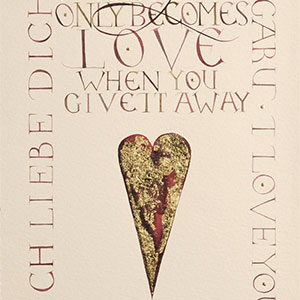 Love In Your Heart calligraphy detail